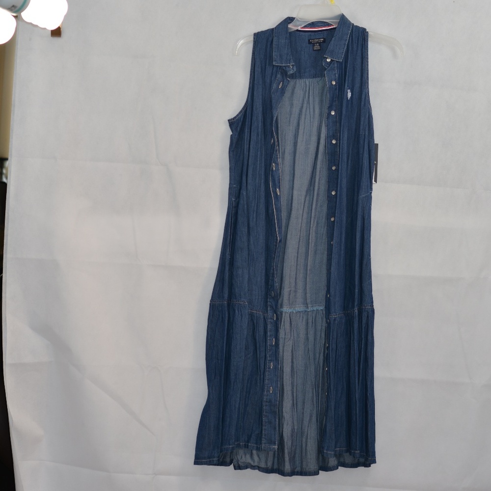 Polo Assn sleeveless Cotton Dress SZ L NWT